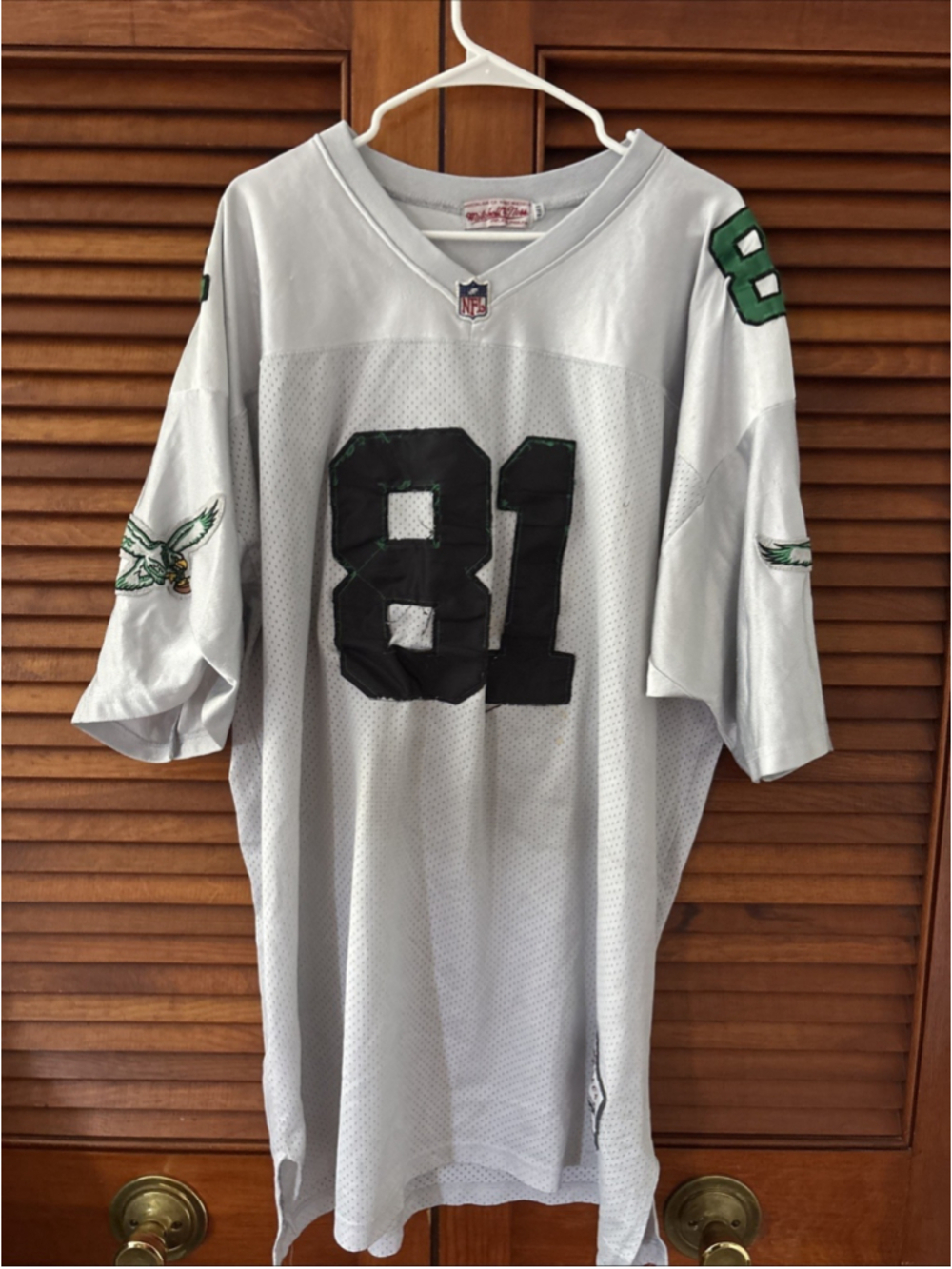 Philadelphia Eagles #81 Mitchell & Ness 1996 Throwback Jersey w Flaws